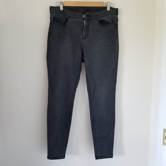 J. Jill Pants - J Jill Womens Denim 5 Pocket Leggings Jeggings Vintage Black Wash Grunge Moto 10